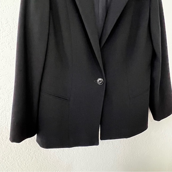Oscar By Oscar De La Renta 100% Wool Black Skirt Suit Jacket Sz 10 - Skirt Sz 12 - Picture 4 of 16